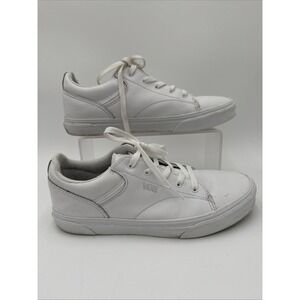 Vans‎ Leather White Sneakers Classic Style Size 7 Youth .  Excellent Condition